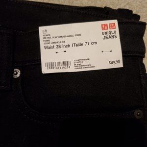 Uniqlo black jeans - Mid Rise Slim tapered ankle jeans